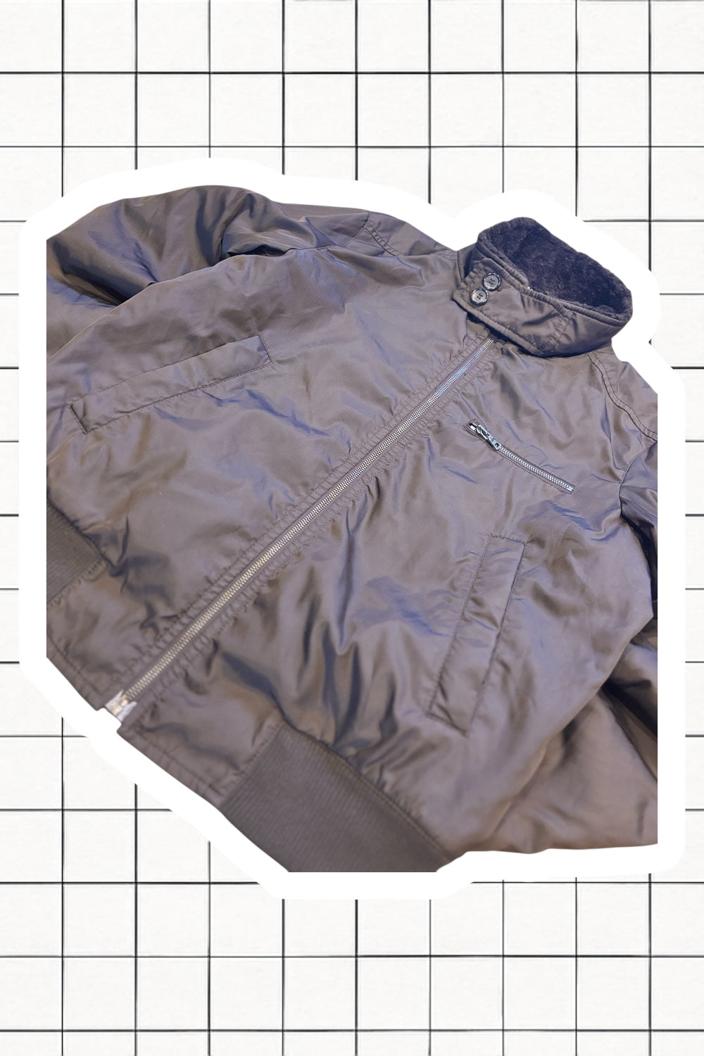 AW07 Prada Brown Nylon Flight Bomber Jacket