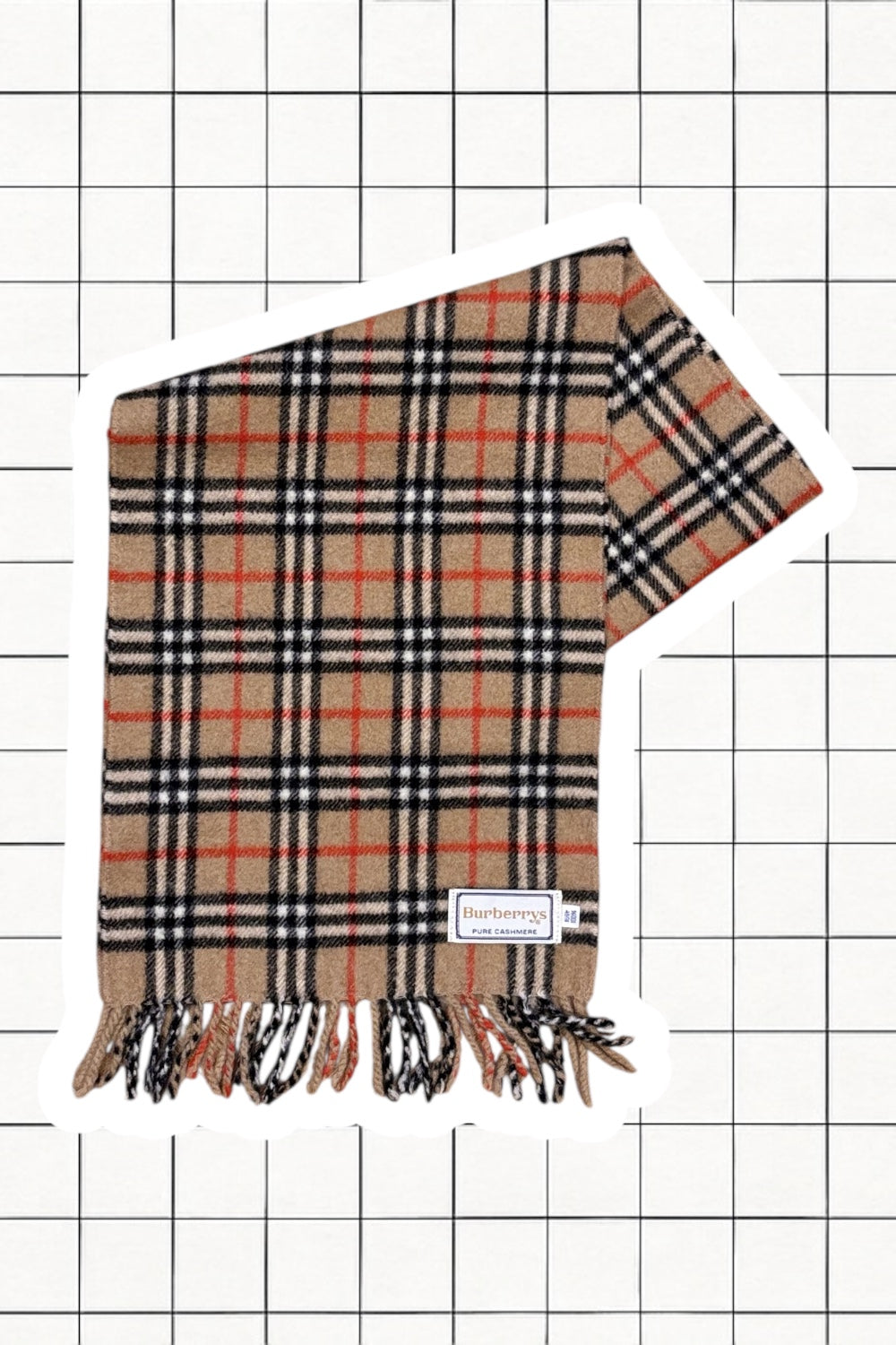 Tan Nova Check vintage Burberry scarf