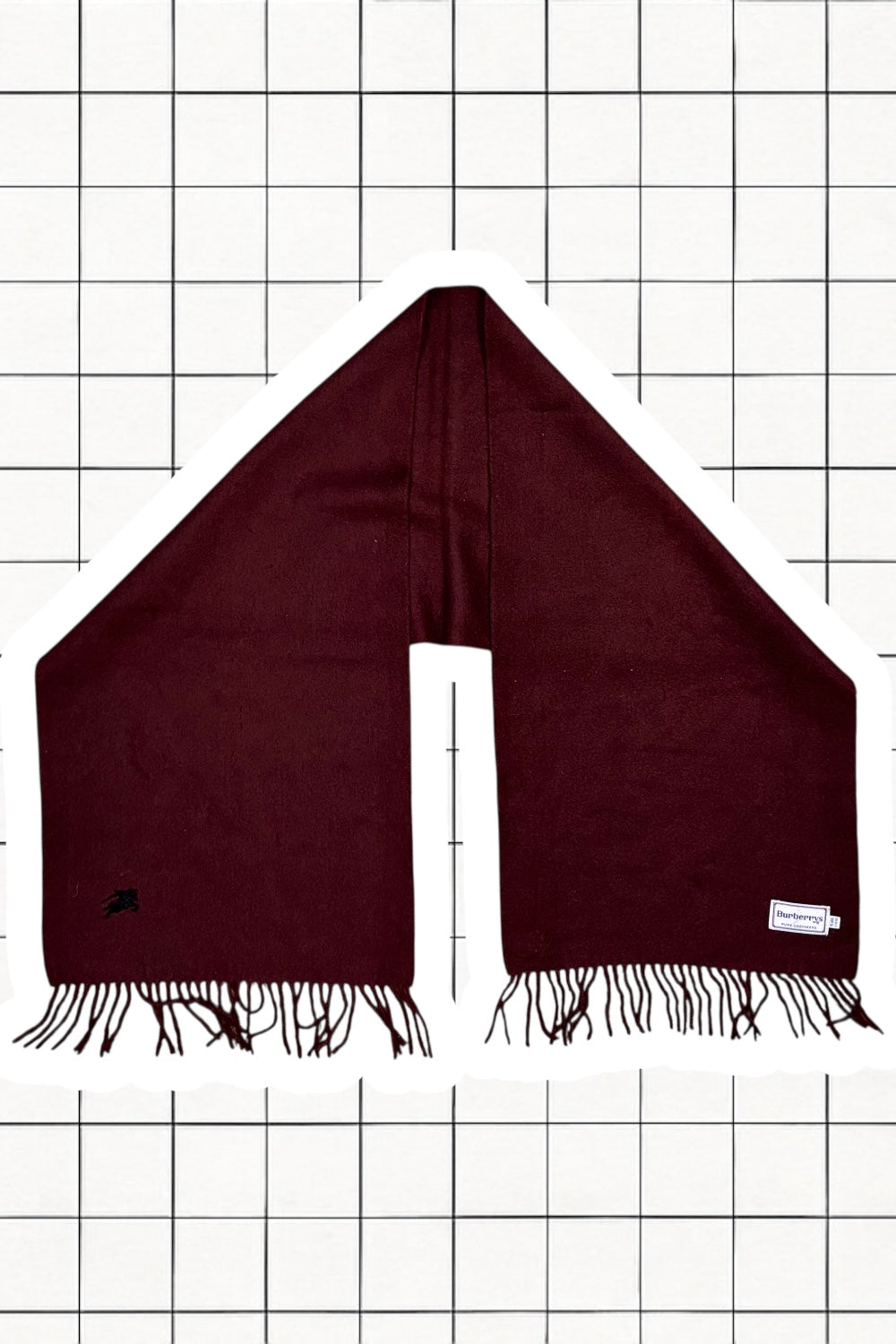 Burgundy Vintage Burberry Scarf