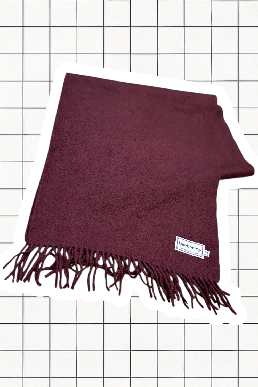 Burgundy Vintage Burberry Scarf