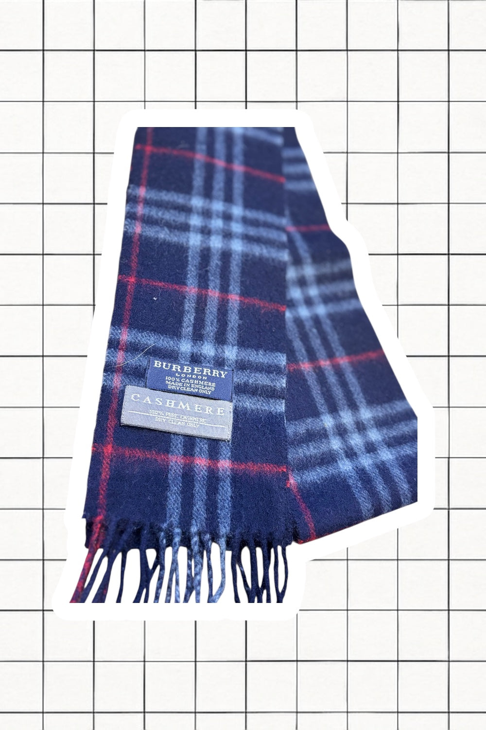 Blue White and Red Burberry scarf