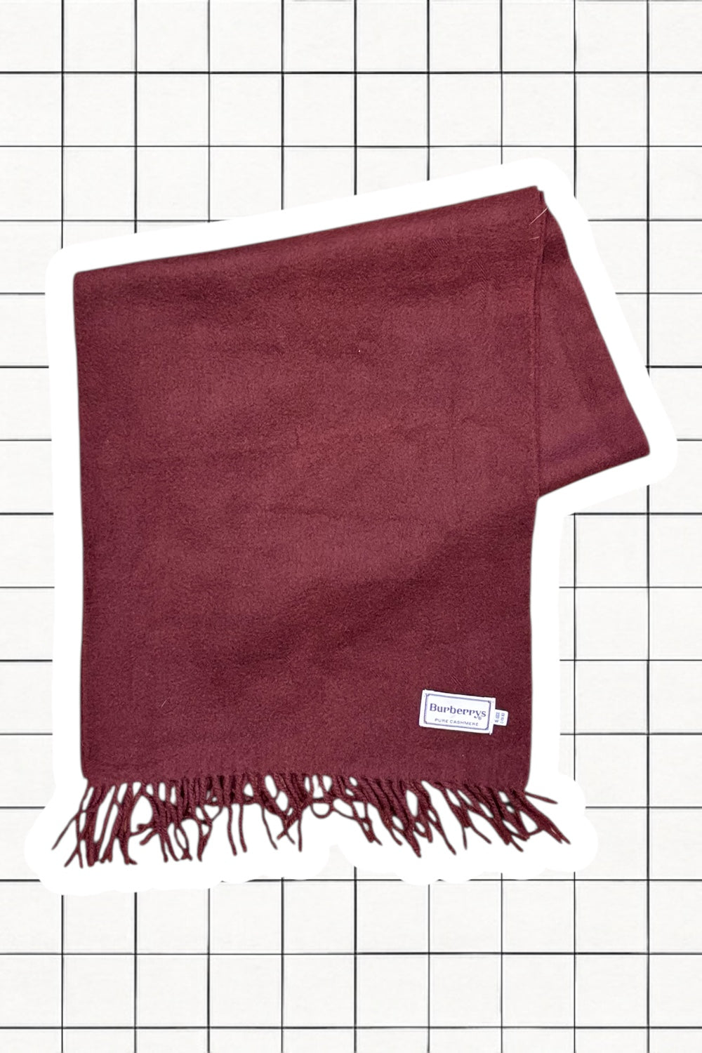 Burgundy Vintage Burberry Scarf