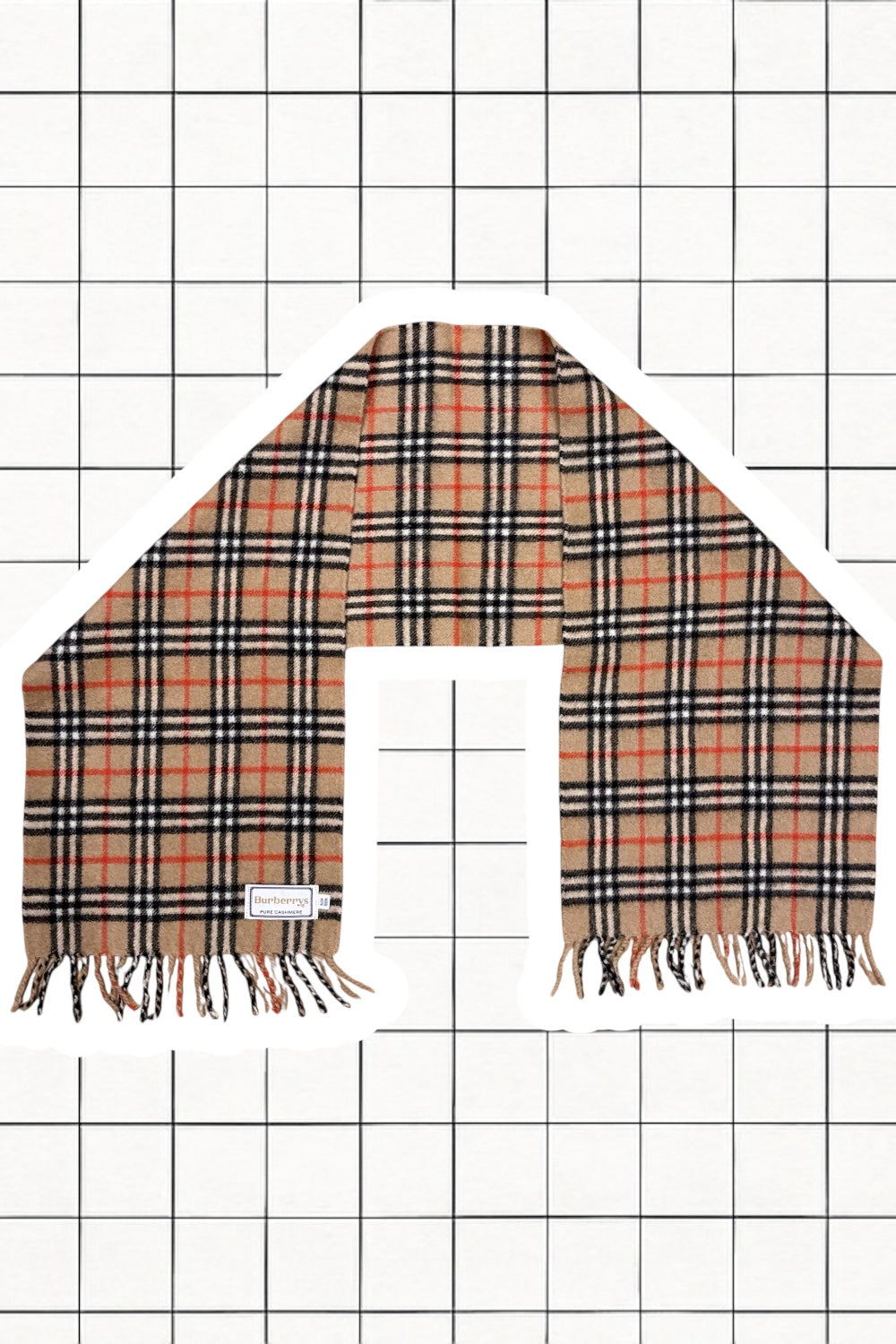 Tan Nova Check vintage Burberry scarf