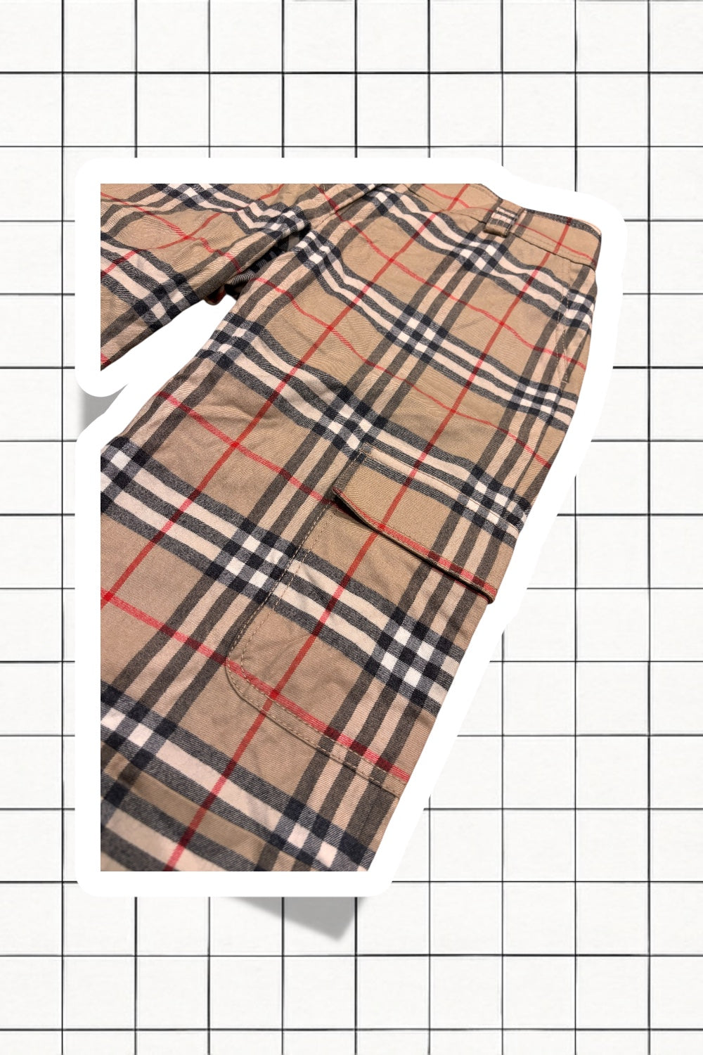 Vintage 2000s Wool Burberry Tan Nova Check Capri