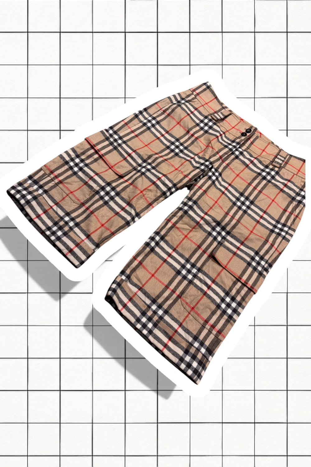 Vintage 2000s Wool Burberry Tan Nova Check Capri