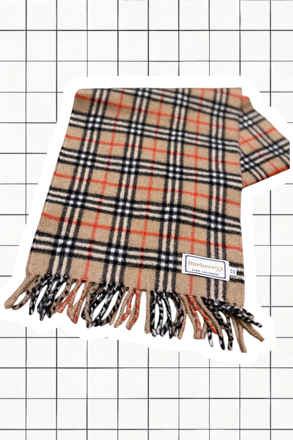 Tan Nova Check vintage Burberry scarf